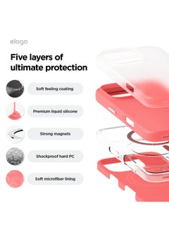 Elago Magnetic Liquid Silicone for iPhone 16 Pro MAX Case Cover Compatible with MagSafe Shockproof - Pink  - Image 5