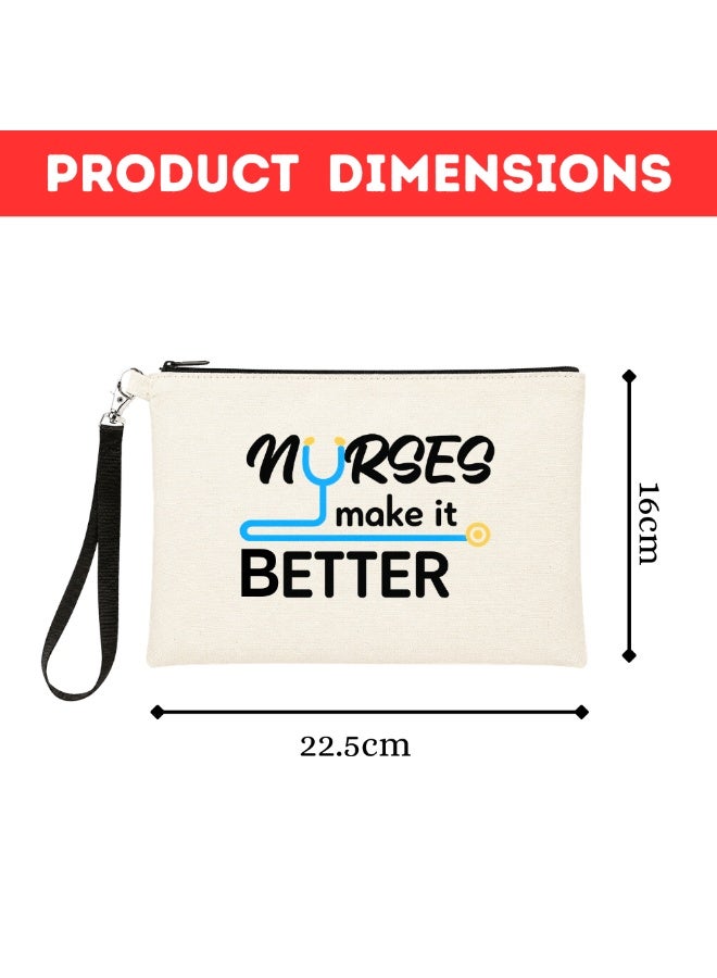 PRINTSHOP4ME Nurse Appreciation Gift - Cosmetic Bag - Multi Purpose Full Zipper Pouch with Funny Designs Print - Nursing Supplies and Practitioner Gifts - Survival kit (Design 2) - Image 3