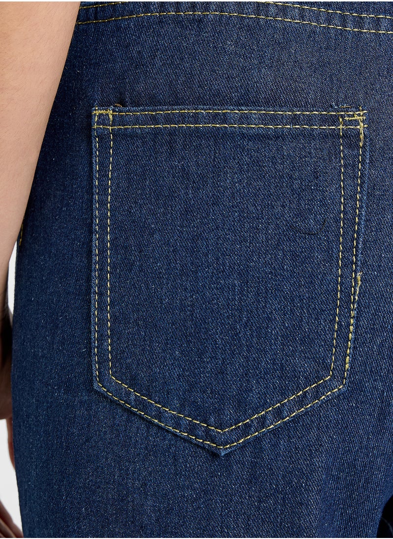 Ginger High Waisted Jeans With Wide Leg And Front Pocket Detail  - Image 5