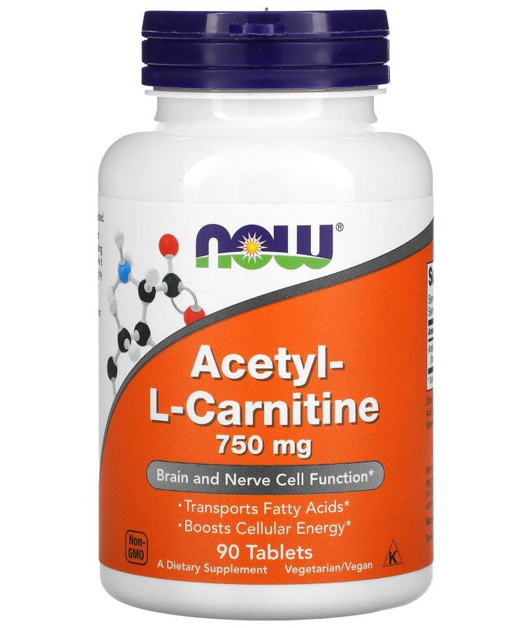 now Acetyl-L Carnitine 750 mg 90 Tablets