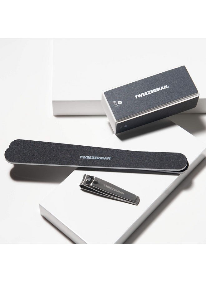 Tweezerman - Manicure Kit Includes Nail Clipper Nail Buffer Block 2 Nail Files Black - Image 1