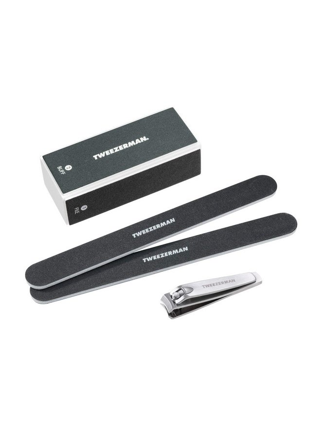 Tweezerman - Manicure Kit Includes Nail Clipper Nail Buffer Block 2 Nail Files Black - Image 1