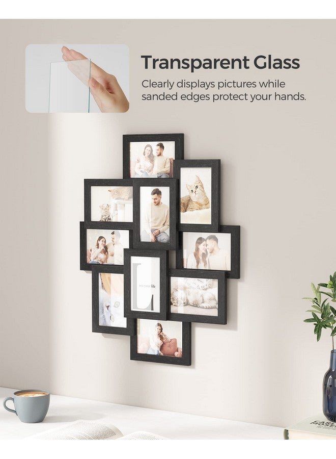 SONGMICS SONGMICS 4x6 Collage Picture Frames for Wall Decor, 10 Pack Family Photo Collage Frame Set for Gallery, Glass Front, Assembly Required, Ink Black - Image 4