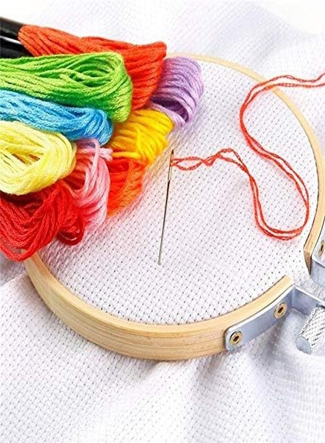 Dhruv Crafts مجموعة أدوات التطريز للمبتدئين من دروف كرافتس: إطار تطريز، خيوط، قاطع، غراء، شريط قياس، إبرة تطريز، ترتر (متعدد الألوان، 8 بوصات) - 10 قطع - Image 4