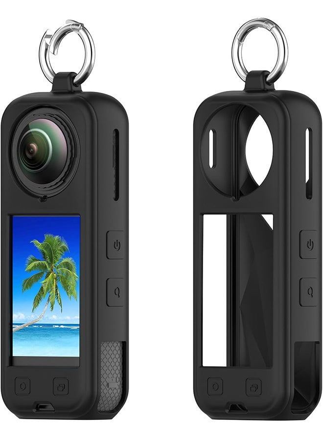 O Ozone Compatible Case for Insta360 X5 | Silicone Carrying Case  Anti-drop Protective Accessories Cover for Insta360 X5 Action Camera Accessories- Black - Image 1