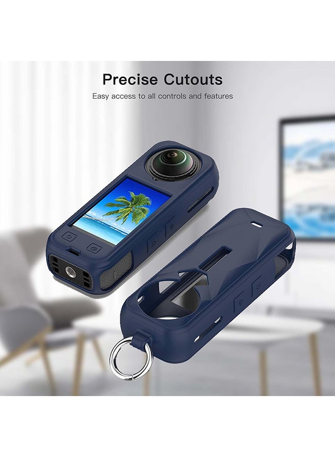 O Ozone Compatible Case for Insta360 X5 | Silicone Carrying Case  Anti-drop Protective Accessories Cover for Insta360 X5 Action Camera Accessories- Black - Image 5