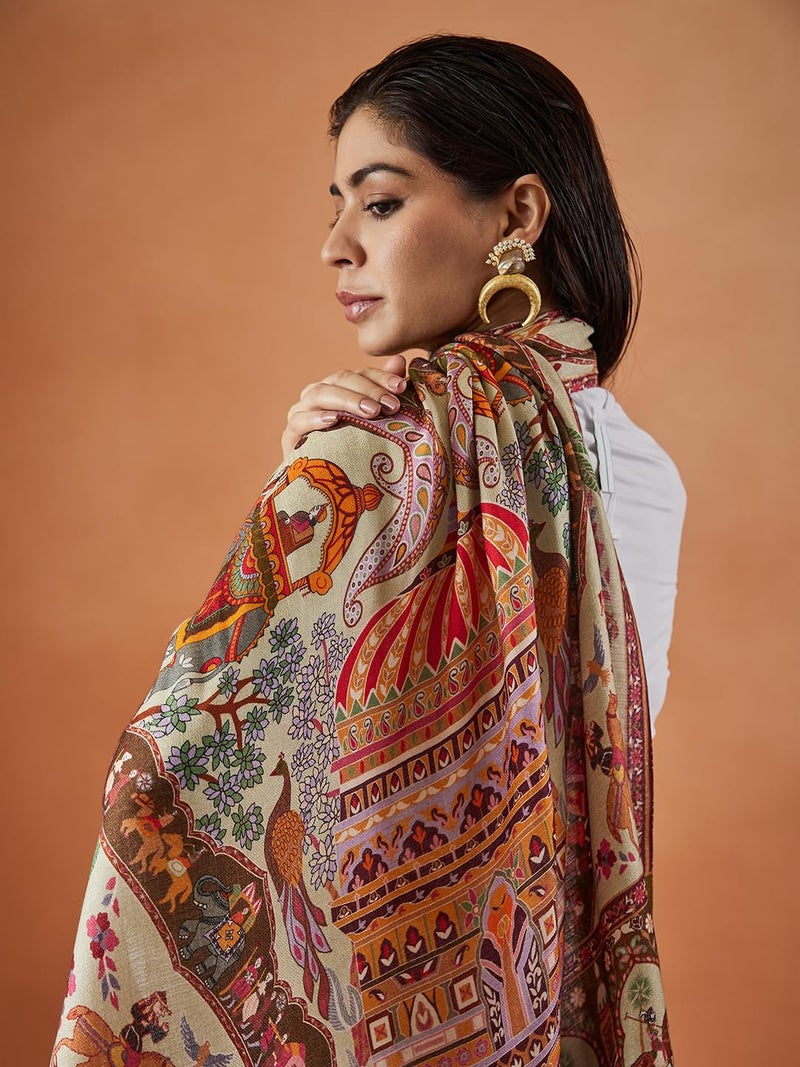 Pashmoda Women Bahaari Fine Soft Bamboo Fibre Stole (Size : 71X203 CM) - Image 5