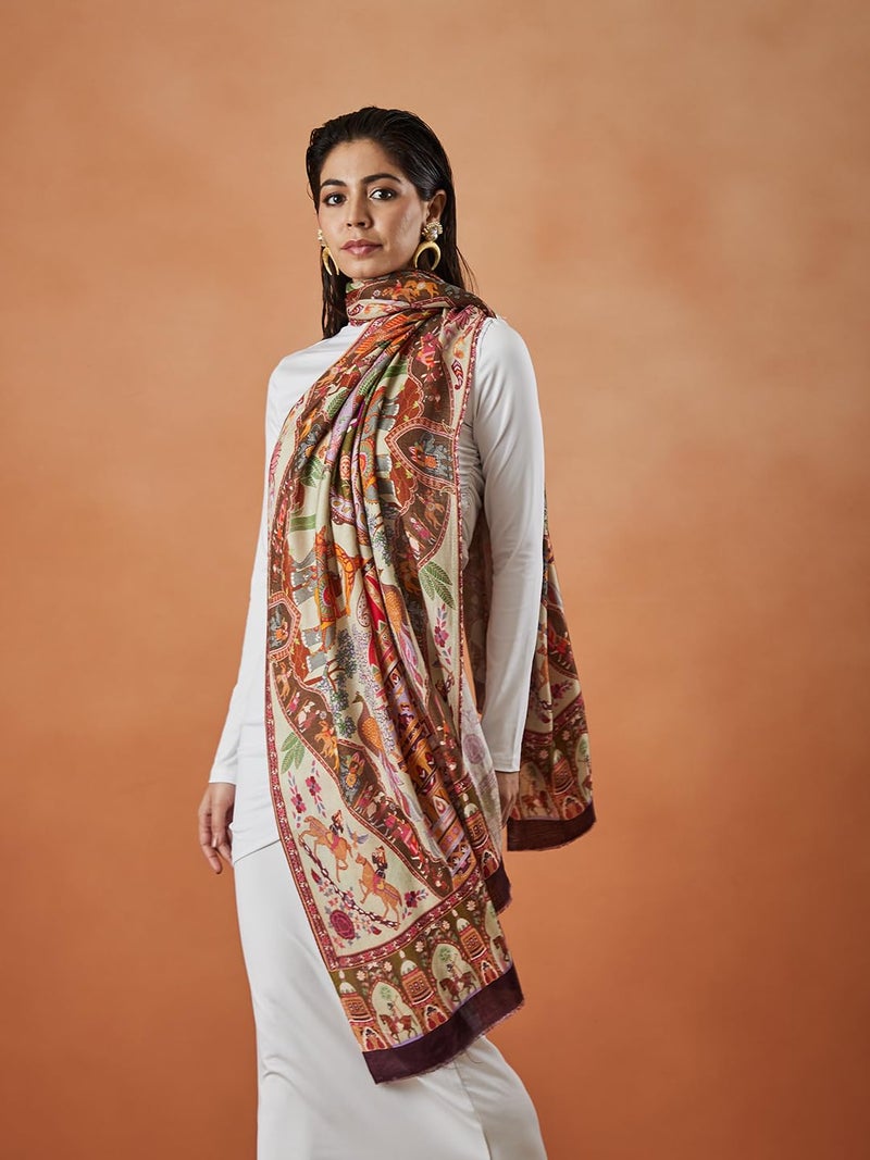Pashmoda Women Bahaari Fine Soft Bamboo Fibre Stole (Size : 71X203 CM) - Image 3