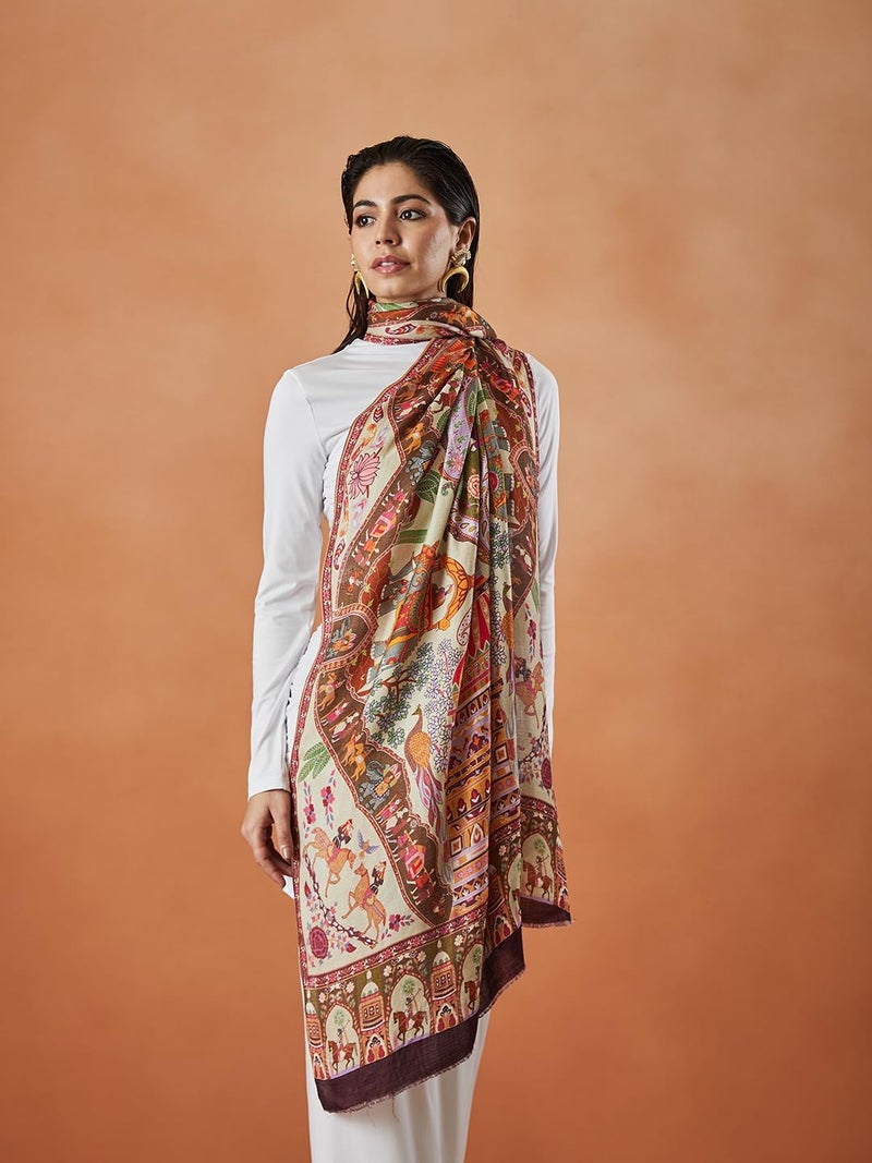 Pashmoda Women Bahaari Fine Soft Bamboo Fibre Stole (Size : 71X203 CM) - Image 2