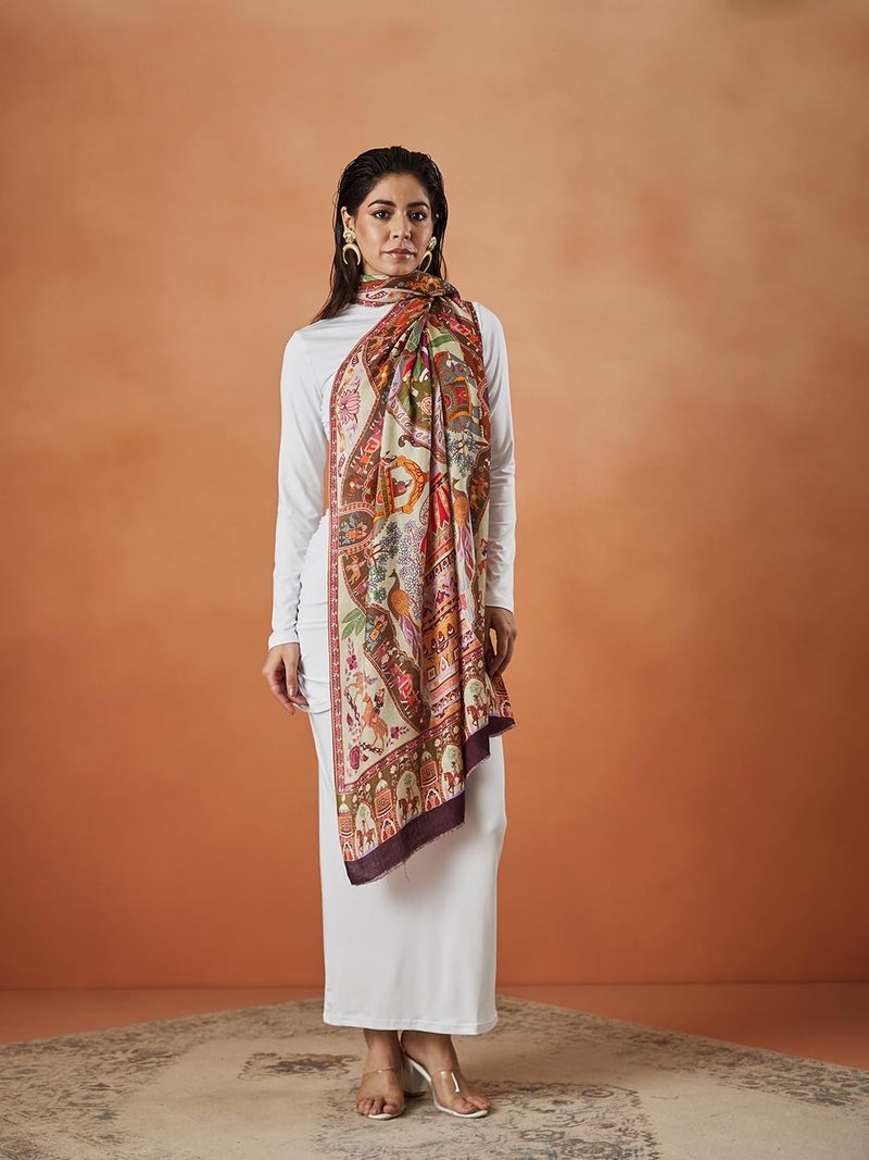 Pashmoda Women Bahaari Fine Soft Bamboo Fibre Stole (Size : 71X203 CM) - Image 4