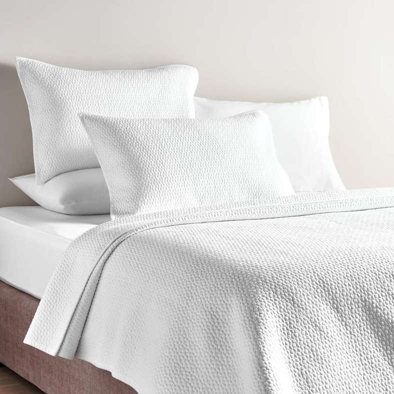 Pan Home Quilted Bedspread Set 3-Piece - White - Image 2