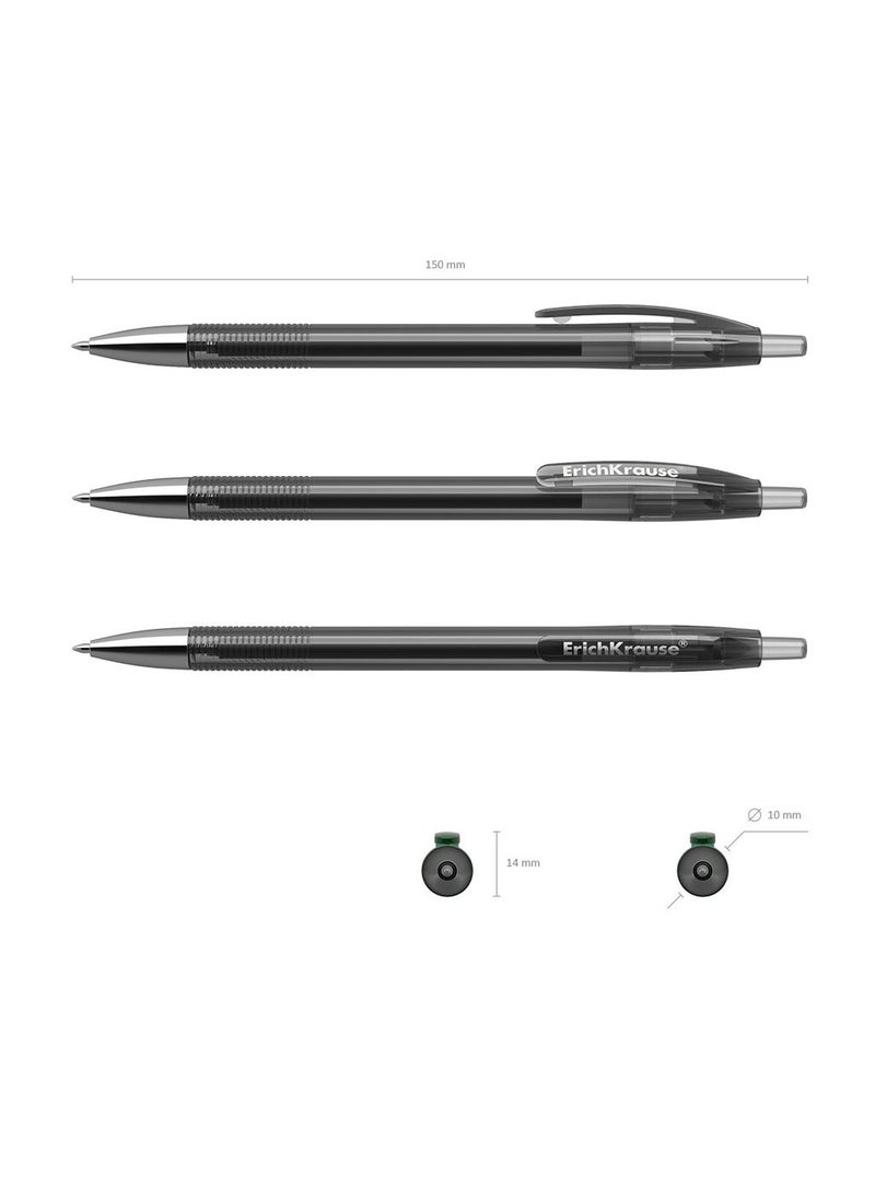 ErichKrause Retractable gel ink pen R-301 Original Gel Matic, ink color: black (box 12 pcs.)  - Image 4