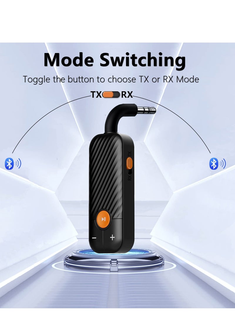 Excefore - Wireless Car Audio Adapter, Hands-Free Bluetooth Receiver and Transmitter with 3.5mm Plug, Music Streaming for Home and Car Stereo, Bluetooth Aux Kit - Image 1