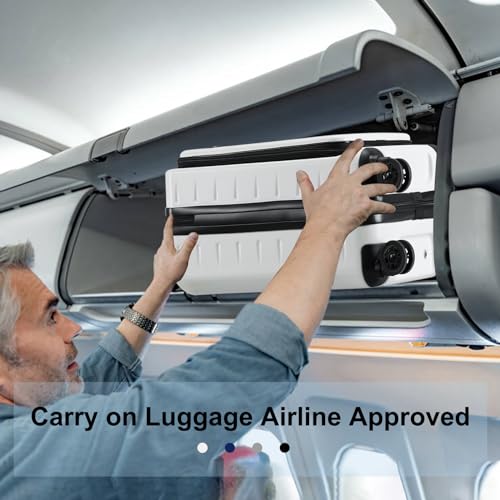 CENSIEN Carry On Luggage 22×14×9 Airline Approved, 20 Inch Lightweight ABS+PC Hard Shell Suitcases with Front Pocket, Spinner Wheels, TSA Lock (White, 1PC) - Image 4