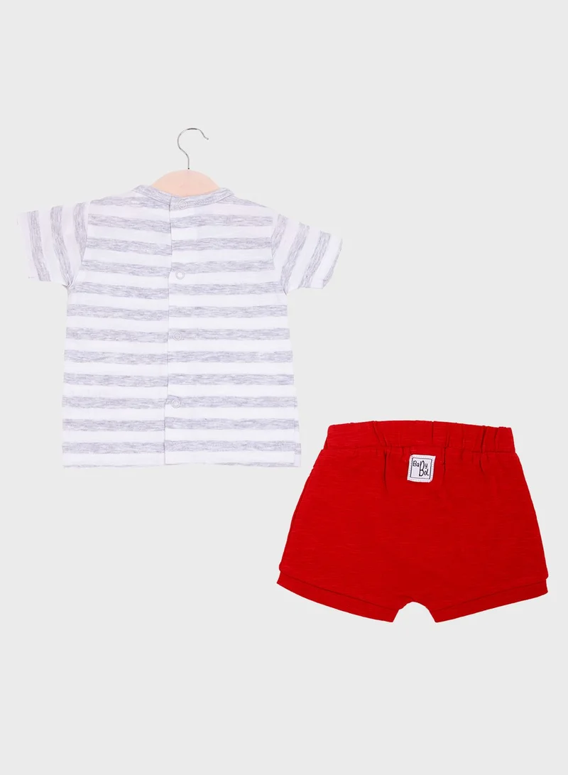 Babybol Infant Printed T-Shirt & Shorts Set