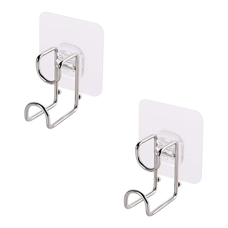 HOKIPO Magic Sticker Series Glass Wall Adhesive L Hooks With Load Capacity 5 Kg Each Ar3152 Pack Of 2 Silver - Image 1