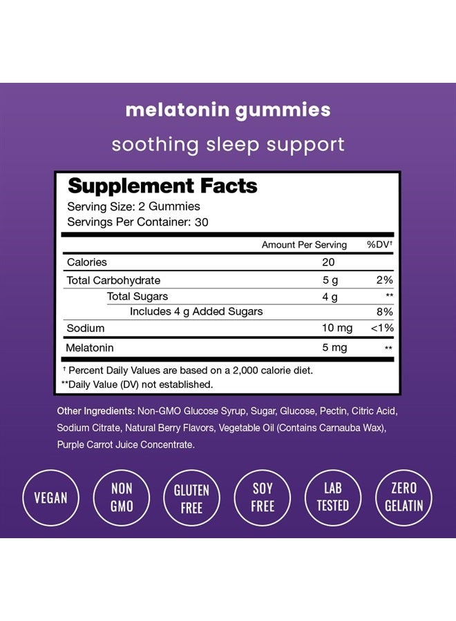 NutraChamps Melatonin Gummies for Kids & Adults | Natural Sleep Aid, Vegan Berry Flavor Kids Melatonin Gummy Supplement | 120 Sleep Gummies | 2.5mg, 5mg or 10mg Dose | Sleeping Pills Substitute (2-Pack) - Image 2