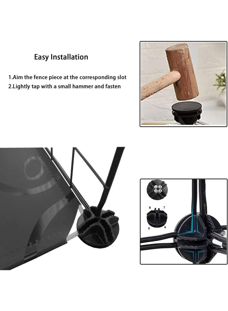 سيسلي حظيرة كلاب قابلة للتركيب بسلك معدني مع باب، مقاس 35×45 سم، تصميم قابل للتخصيص، سياج حيوانات أليفة محمول للاستخدام الداخلي والخارجي، سياج قابل للطي، لون أسود - Image 3