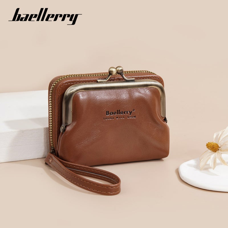 New Women''s Coin Purse baellerry Oil Wax Leather Multi-card Organ Card Bag Ins Mini Wallet Women - Image 5