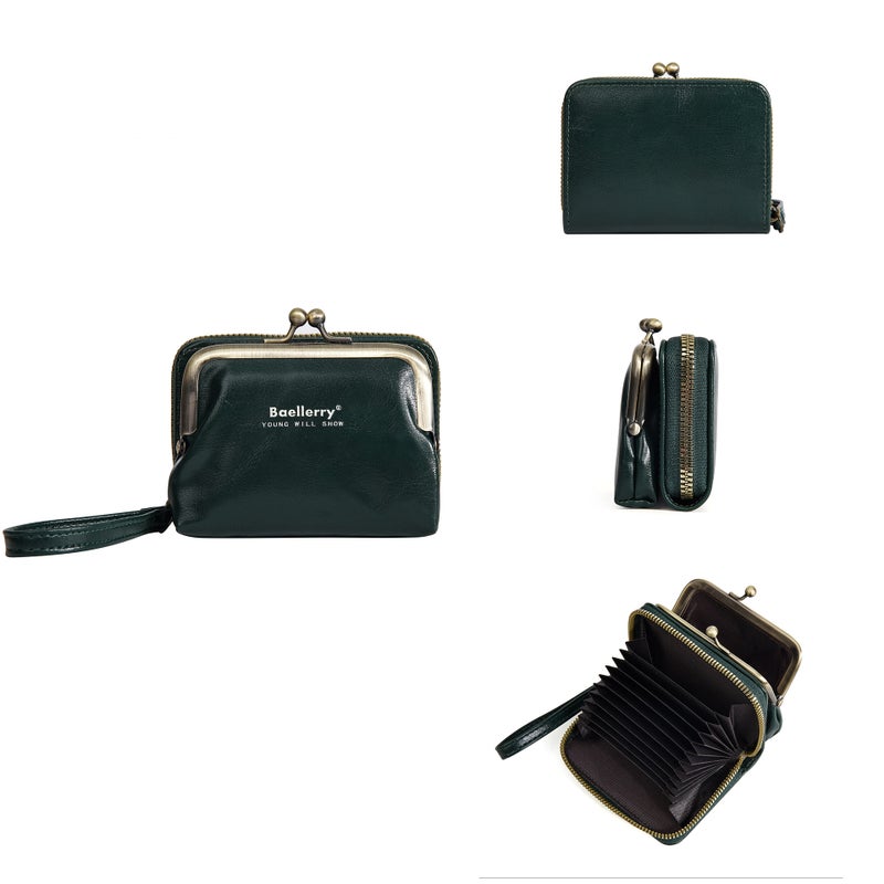 New Women''s Coin Purse baellerry Oil Wax Leather Multi-card Organ Card Bag Ins Mini Wallet Women - Image 1