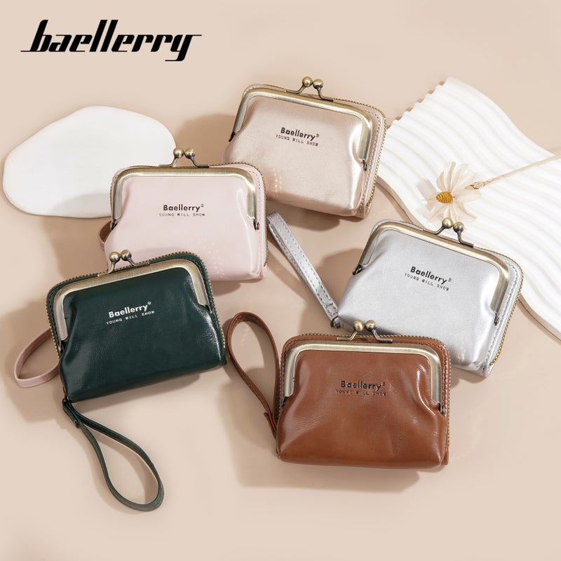 New Women''s Coin Purse baellerry Oil Wax Leather Multi-card Organ Card Bag Ins Mini Wallet Women - Image 3