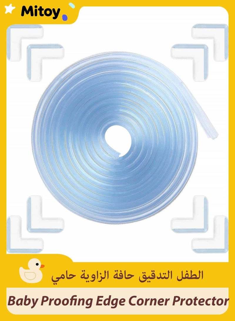 Mitoy Corner Protector Baby Proofing 6.6ft (2M) with 8 Corners, Clear Soft Corner Protectors Baby Proof, Furniture Corner Guard & Edge Safety, Edge Protector for Table and Fireplace - Image 1