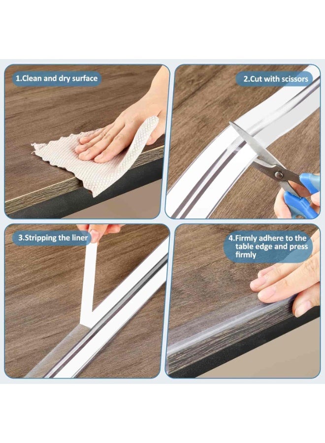 Mitoy Corner Protector Baby Proofing 6.6ft (2M) with 8 Corners, Clear Soft Corner Protectors Baby Proof, Furniture Corner Guard & Edge Safety, Edge Protector for Table and Fireplace - Image 2