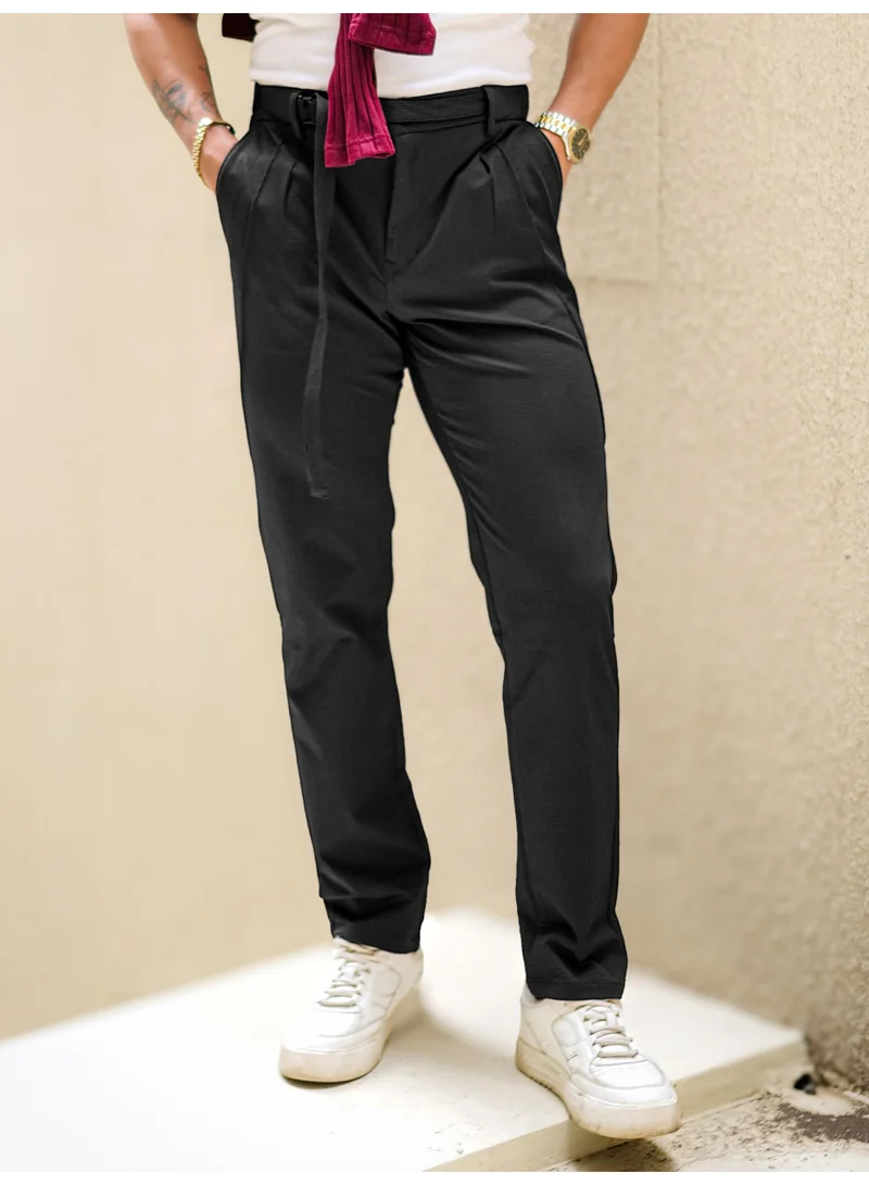 Maniac Maniac Mens Black Amazon Stripe Trouser