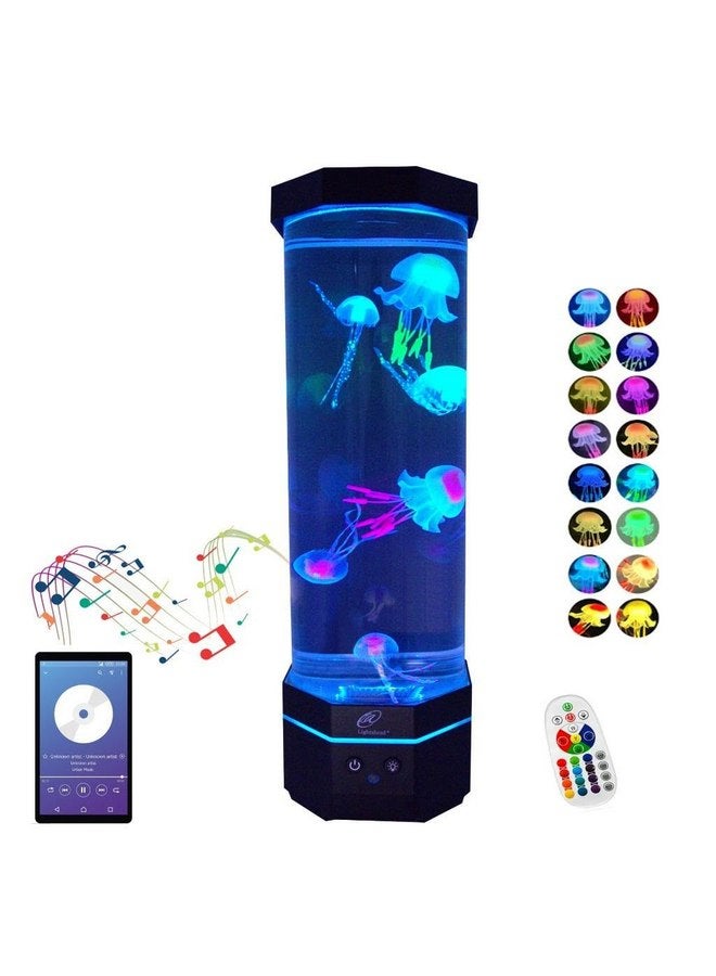Lightahead LED Sensory Jellyfish Lamp with Bluetooth Speaker and Color Changing Light Effects. Majestic and Standing Tall at 16 Inches! Large (16 Inches Tall) - Image 1