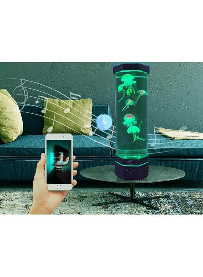 Lightahead LED Sensory Jellyfish Lamp with Bluetooth Speaker and Color Changing Light Effects. Majestic and Standing Tall at 16 Inches! Large (16 Inches Tall) - Image 3