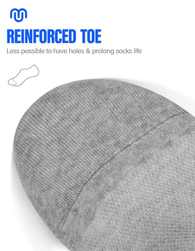 CLOSEMATE Mens No Show Socks Cotton Thin High Elasticity Low Cut Ankle Socks with Non Slip Grips 6 Pairs (6Grey, Size M) - Image 2