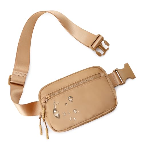 WESTBRONCO Fanny Packs for Women Men, Belt Bag with 4 Zipper Pockets, Fashion Waist Packs, Lightweight Crossbody Bags with Adjustable Strap for Workout/Running/Hiking (Brown) - Image 1