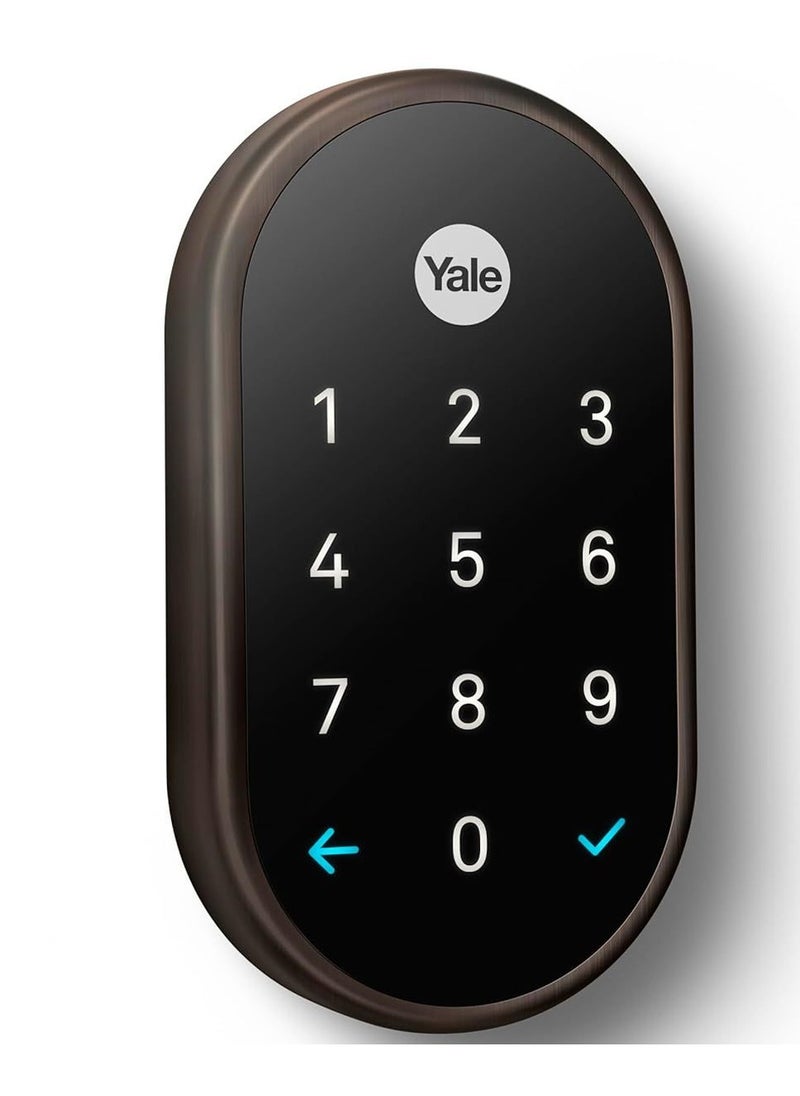 Google - Google Nest x Yale Lock - Tamper-Proof Keyless Entry Smart Lock - Keypad Deadbolt for Front Door (Bronze) | Model: RB-YRD540-WV-0BP - Image 1