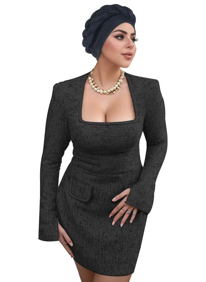 Take Two Black Braided Turban Headscarf