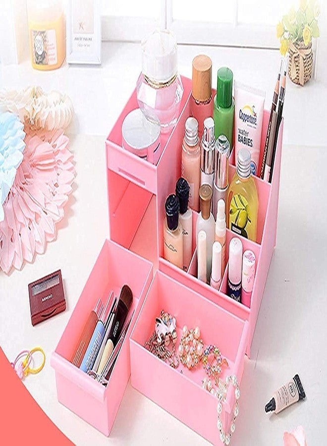 DITCAFOS Multi Grid Plastic Desktop Makeup Organizer Jewelry and Cosmetic Storage Box 2 Drawer 7 Compartment for Bathroom Vanity and Dressing Room - Image 5