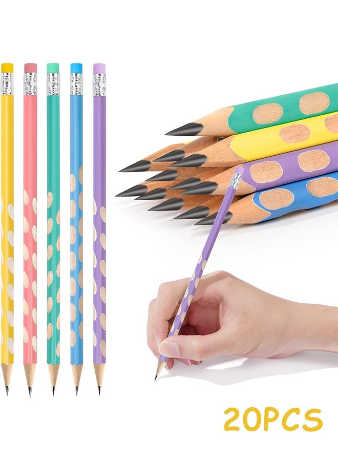 Photon 20 Pcs Pencils With Eraser, Black Pencil Non Slip Pre Sharpened Pencil with Eraser Student Writing Drawing Tool for Exams School Office Home Drawing Sketching - Image 1