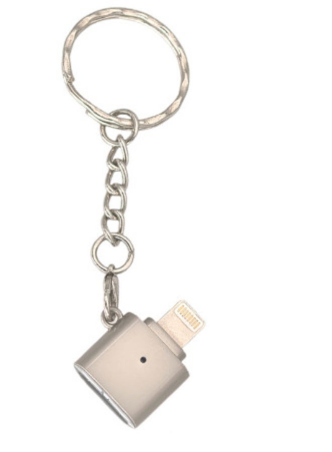 Typec Mobile Phone Card Reader For Apple Mobile Phone Computer Converter External Expansion TF Memory Card Adapter-Color:Silver Apple [without Hat - With Chain] - Image 1