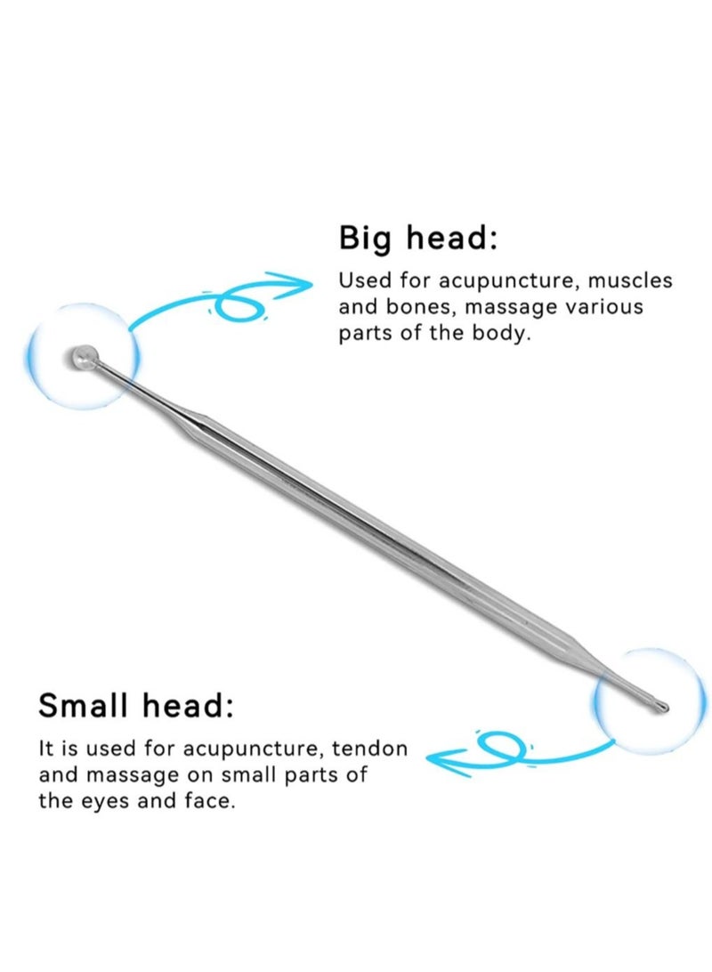 كابتن تيك أدوات تدليك الوجه مزدوجة الرأس من الفولاذ المقاوم للصدأ المحمولة للوخز بالإبر في الأذن أداة تدليك مسبار نقطة الجسم لتحفيز مستلزمات الرعاية الصحية الشخصية قلم البحث عن نقاط الوخز - Image 4