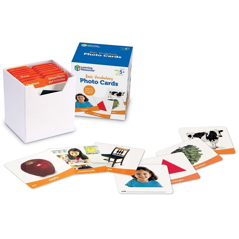 Learning Resources Learning Resources Basic Vocabulary Photo Cards, Vocabulary/Phonics Learning, Educational Games for Kids, 156 Cards, Ages 5+ - Image 3