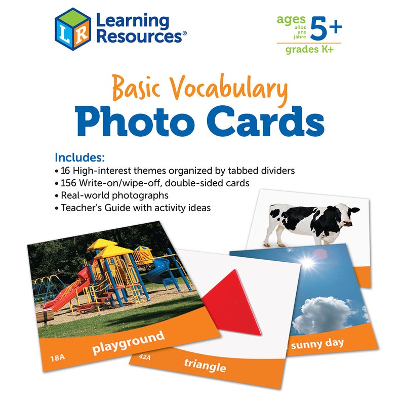 Learning Resources Learning Resources Basic Vocabulary Photo Cards, Vocabulary/Phonics Learning, Educational Games for Kids, 156 Cards, Ages 5+ - Image 5