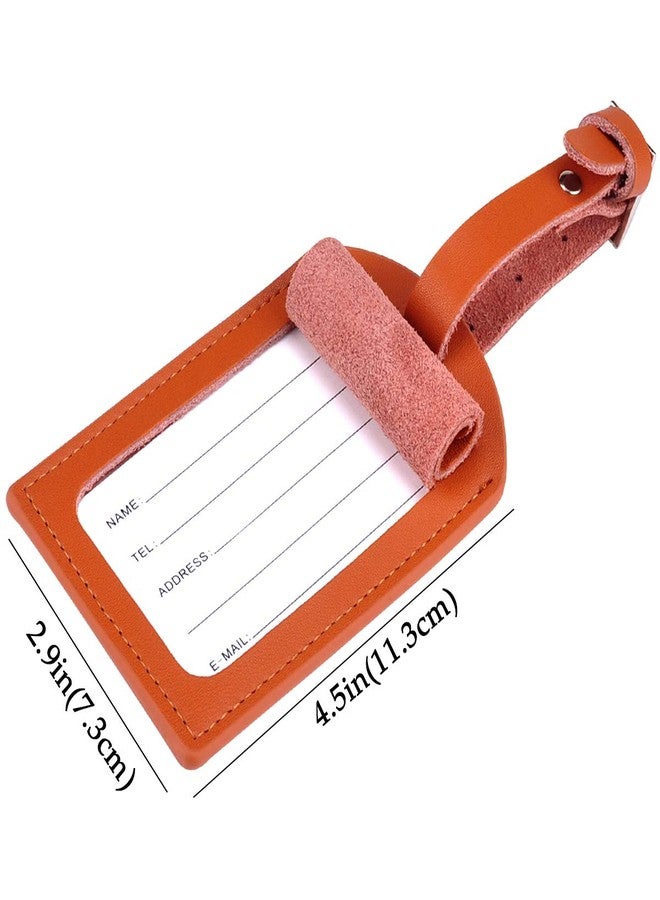 AVIMA Leather Luggage Tag by AVIMA | Bag Tags Suitcase Tags Identifiers Travel Tags 2pc - Brown - Image 3
