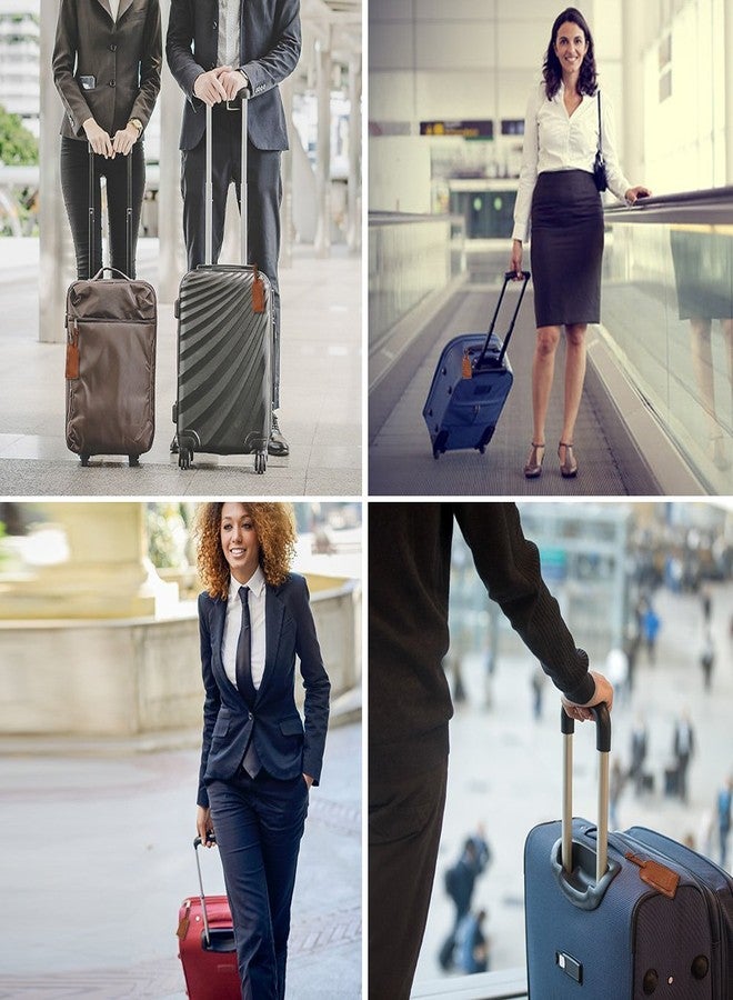 AVIMA Leather Luggage Tag by AVIMA | Bag Tags Suitcase Tags Identifiers Travel Tags 2pc - Brown - Image 4