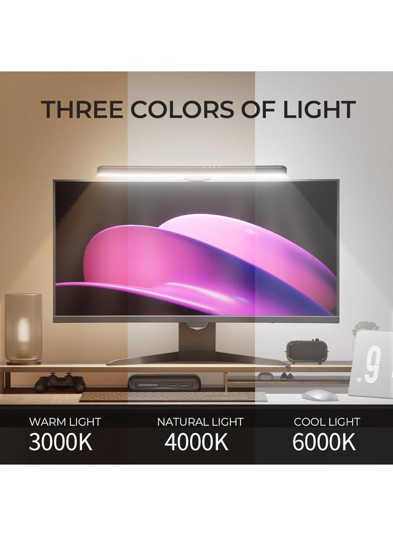 Hayat Comfort Curved Monitor Light Bar with7-Color RGB Adjustable, Computer Screen Lamp for Eye Care, Monitor Light Bar with 3 Color Modes, Dual Light Source with Touch Control Timed Gaming Accessory - Image 2