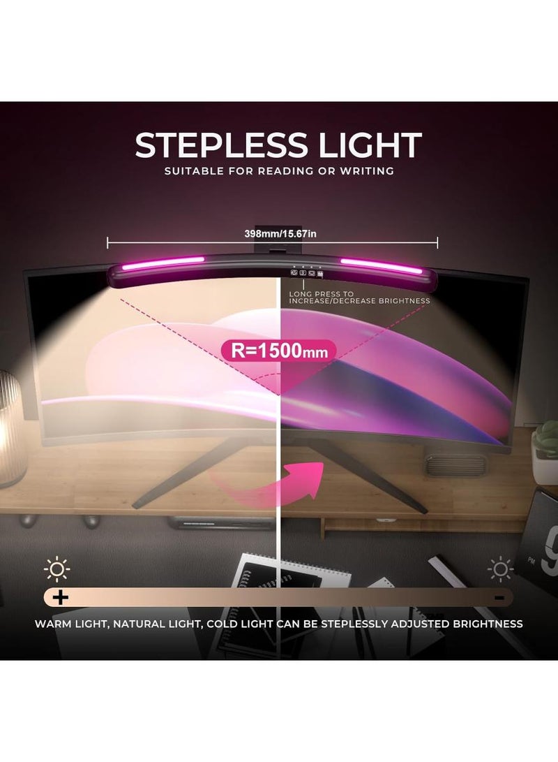 Hayat Comfort Curved Monitor Light Bar with7-Color RGB Adjustable, Computer Screen Lamp for Eye Care, Monitor Light Bar with 3 Color Modes, Dual Light Source with Touch Control Timed Gaming Accessory - Image 4