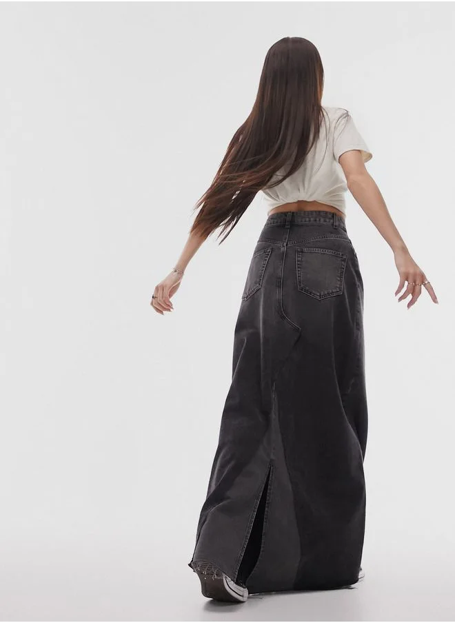 TOPSHOP High Waist Denim Skirt
