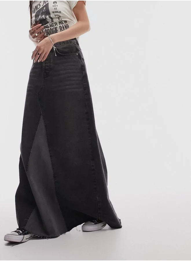TOPSHOP High Waist Denim Skirt