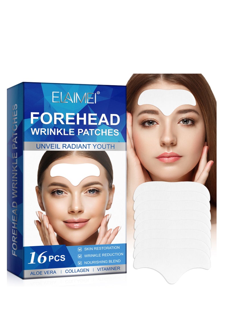 Elaimei - Forehead Wrinkle Patch - 16Pcs Collagen-Infused Anti Wrinkle Patches for Smoother Skin - Anti-aging Facial Pads for Forehead Lines with Vitamin Enriched Formula - Image 1