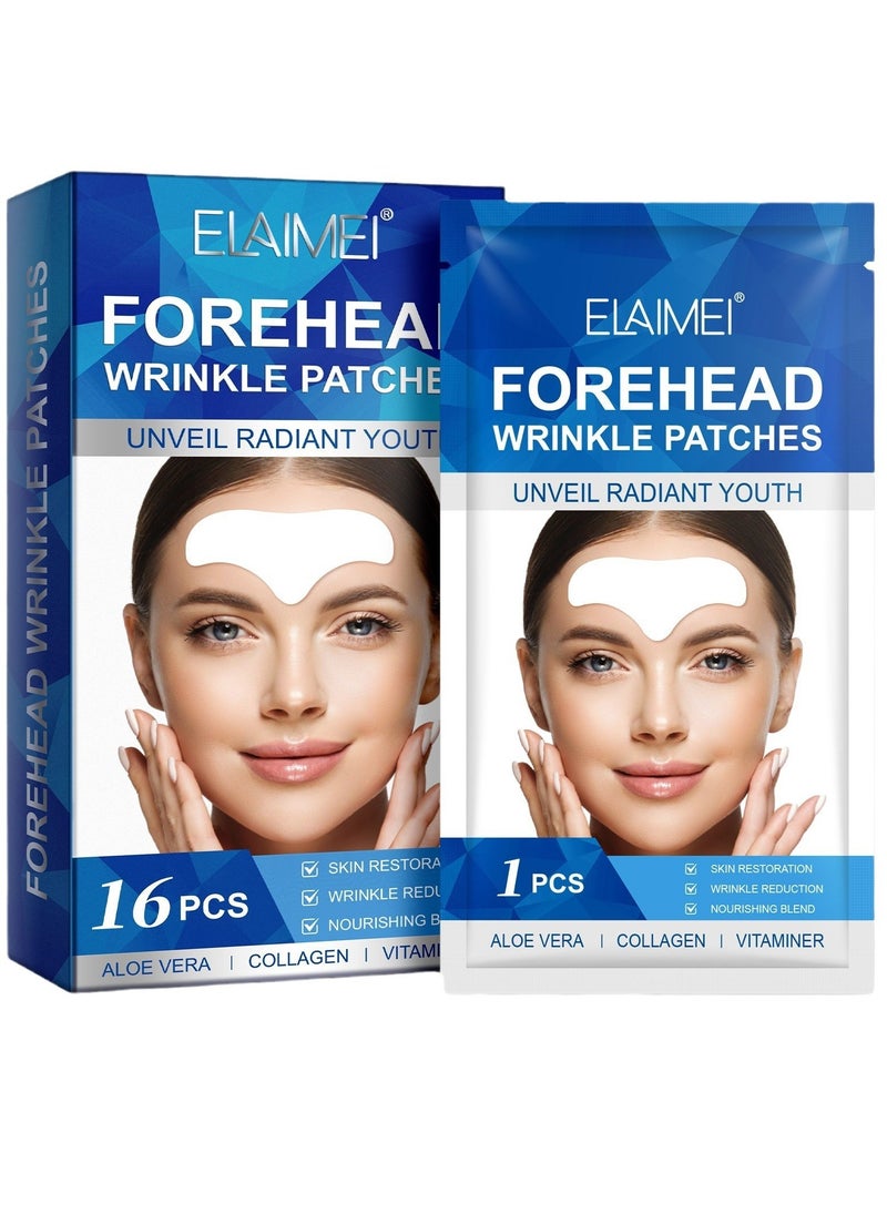 Elaimei - Forehead Wrinkle Patch - 16Pcs Collagen-Infused Anti Wrinkle Patches for Smoother Skin - Anti-aging Facial Pads for Forehead Lines with Vitamin Enriched Formula - Image 1
