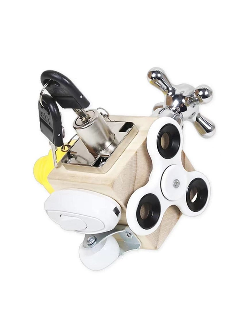 KASTWAVE Montessori Toddler Busy Board, Educational Busy Cube Sensory Busy Board, Suitable for Toddlers 1 2 3 Years Old, Gifts for Birthday - Image 1