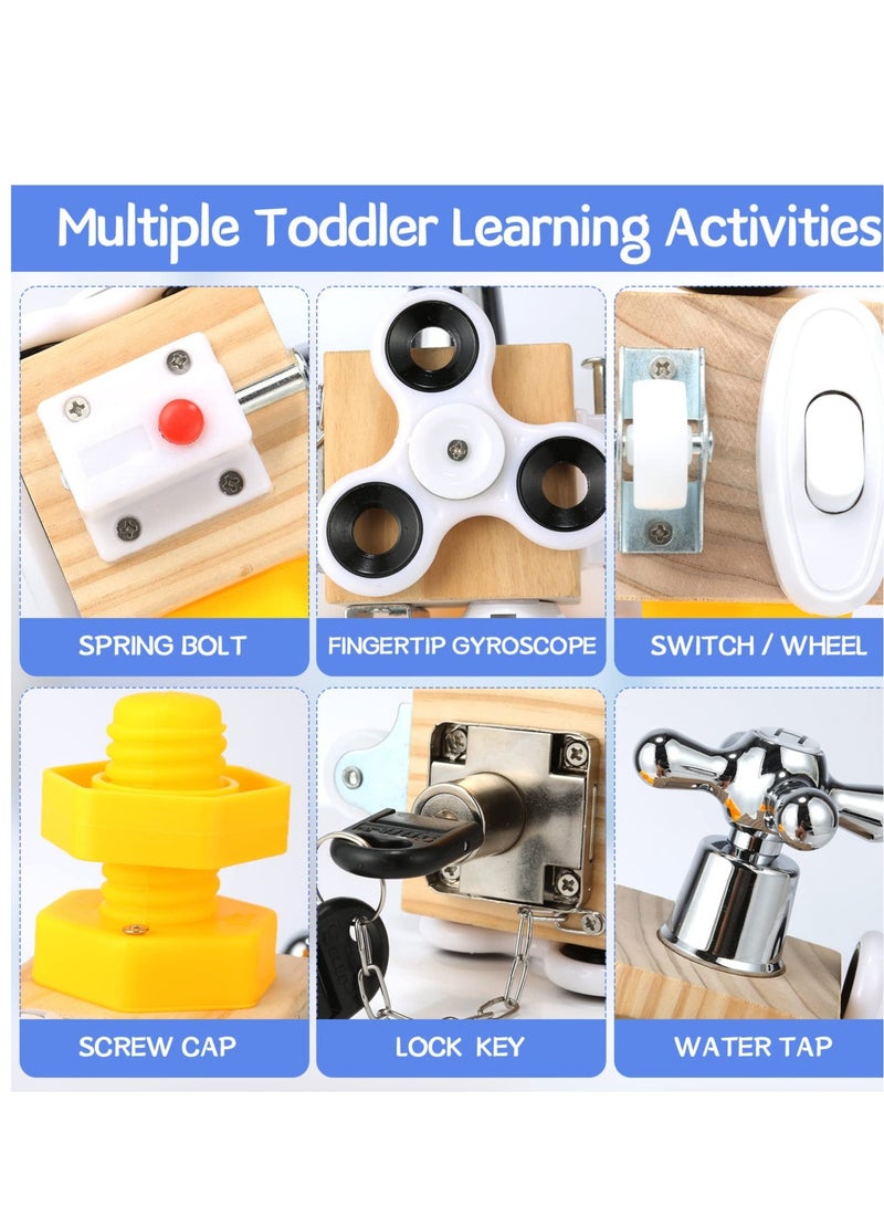 KASTWAVE Montessori Toddler Busy Board, Educational Busy Cube Sensory Busy Board, Suitable for Toddlers 1 2 3 Years Old, Gifts for Birthday - Image 3